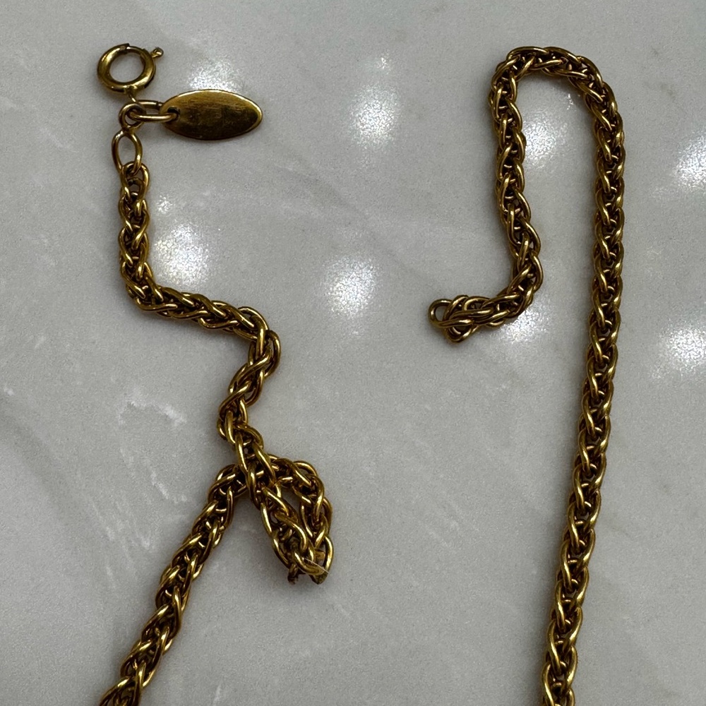 CHANEL Gold Twisted Pendant Necklace - Picture 10 of 11